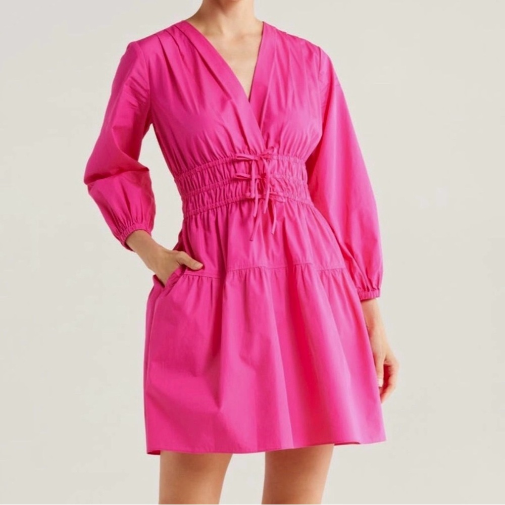 Derek Lam 10 Crosby Emma V Neck Dress In Magenta Size 2